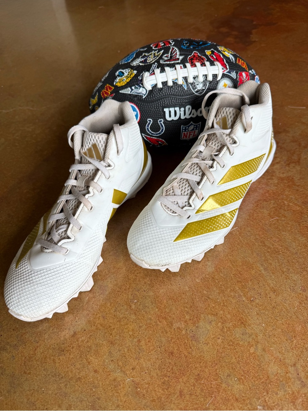 adidas White and Gold Soccer Cleats